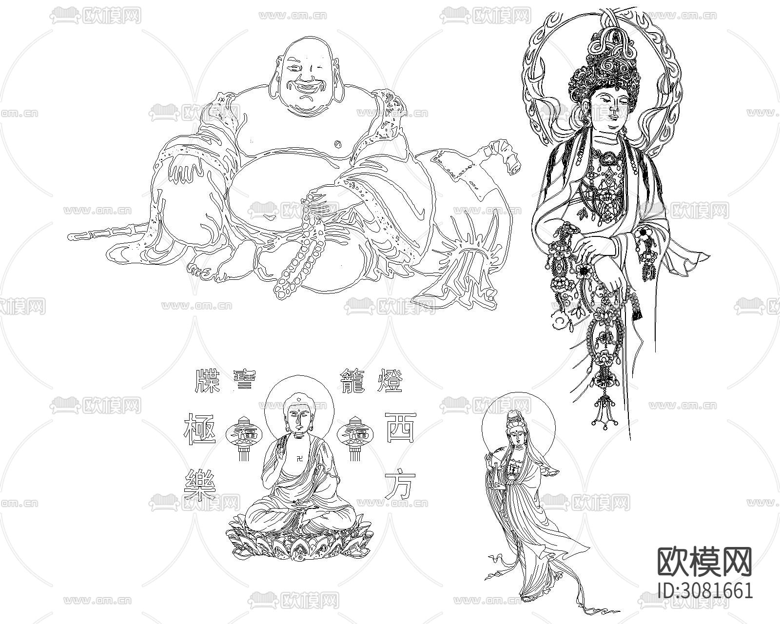 佛像cad图库