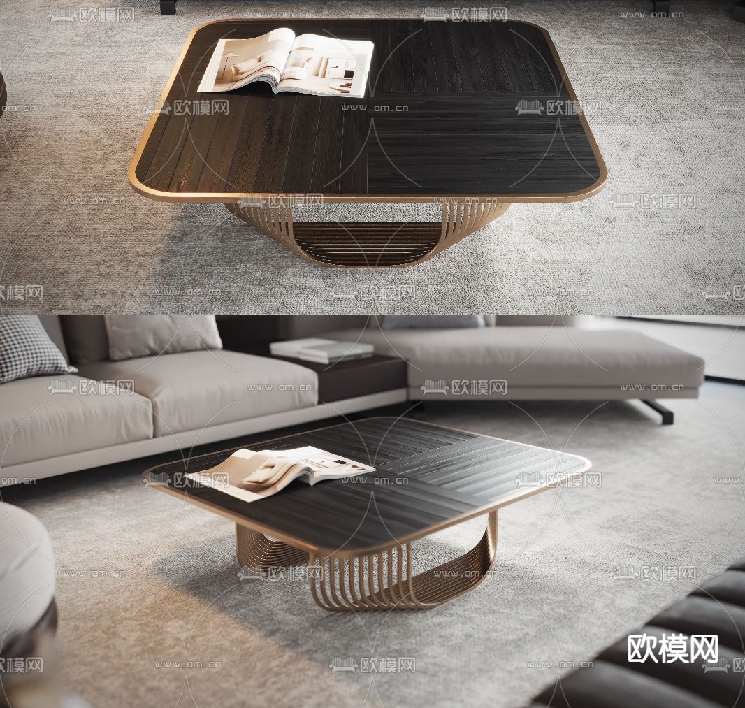 现代茶几su模型下载（渲染图4）