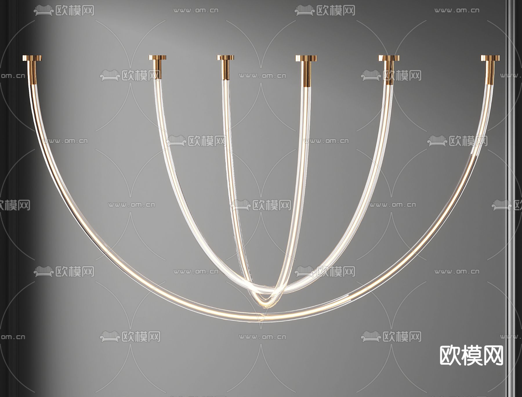 线条吊灯 玻璃吊灯3d模型下载