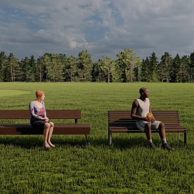  景观座椅 户外椅凳su模型 