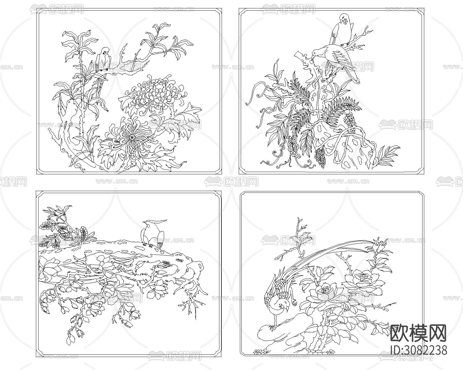 雕花图案cad图库下载（渲染图5）