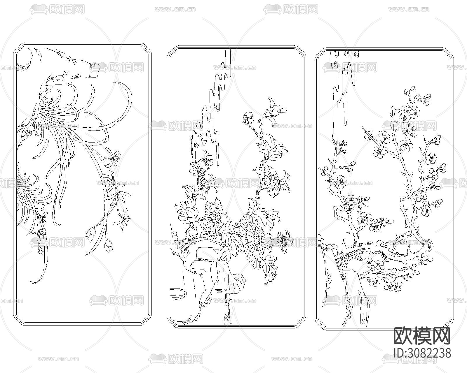 雕花图案cad图库下载（渲染图2）