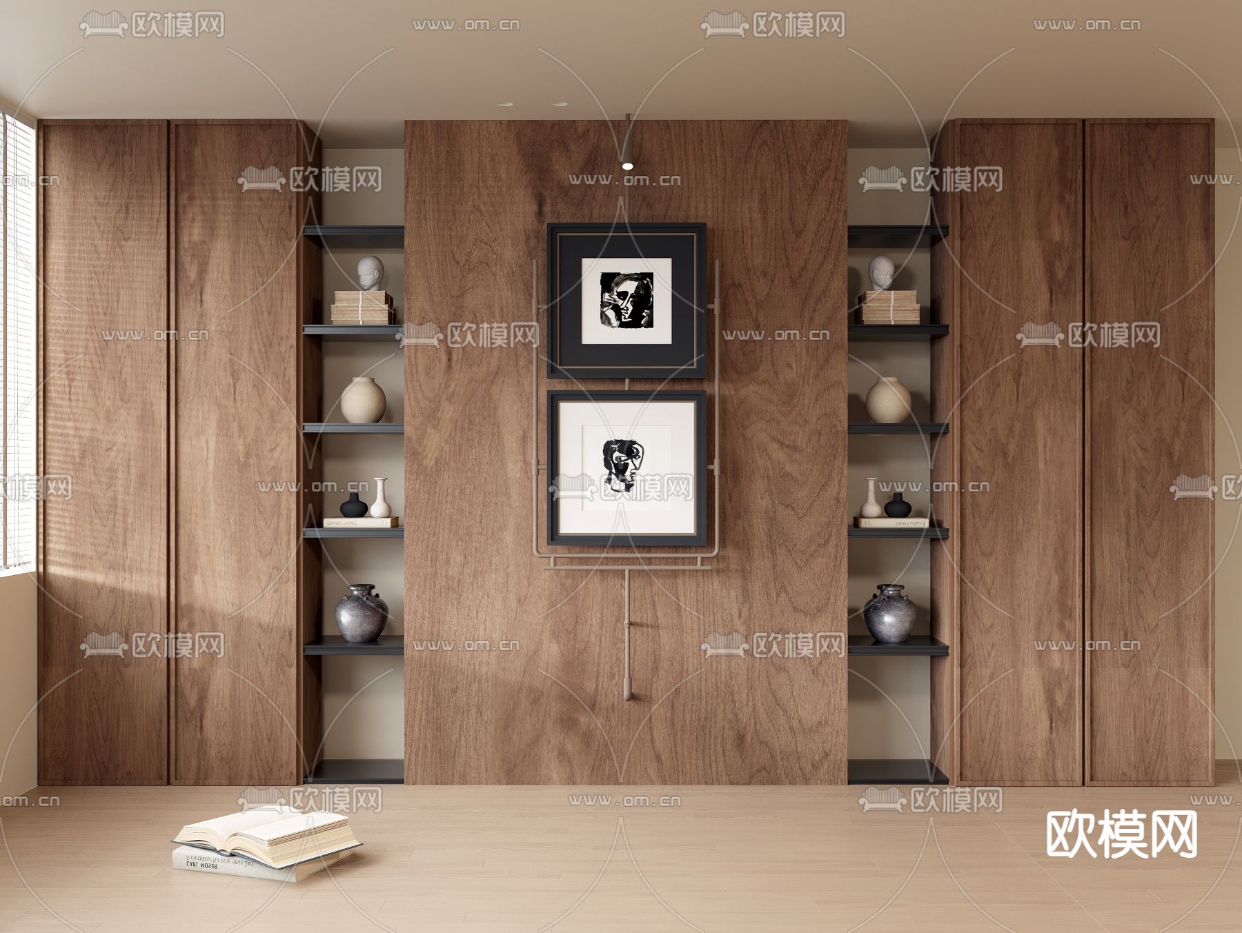 中古风装饰柜 陈列柜3d模型下载