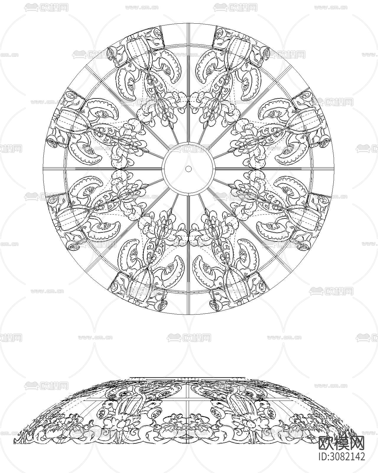 寺庙雕刻cad图库下载（渲染图4）