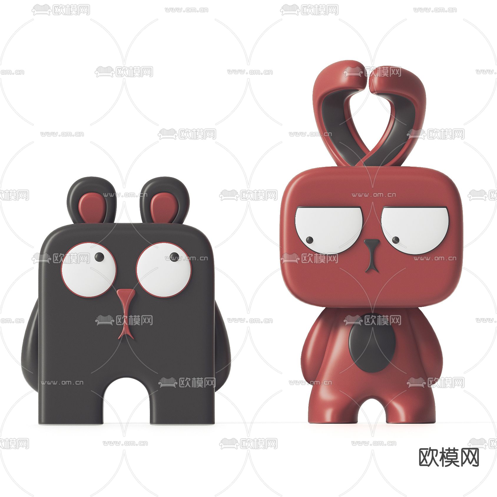 兔子潮玩 雕塑 公仔 卡通摆件3d模型下载