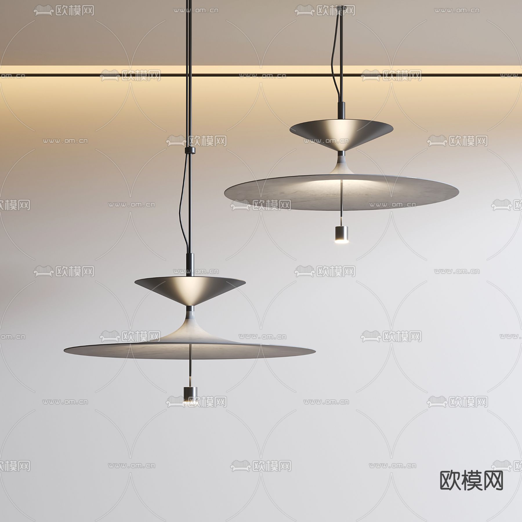 现代吊灯su模型下载（渲染图2）