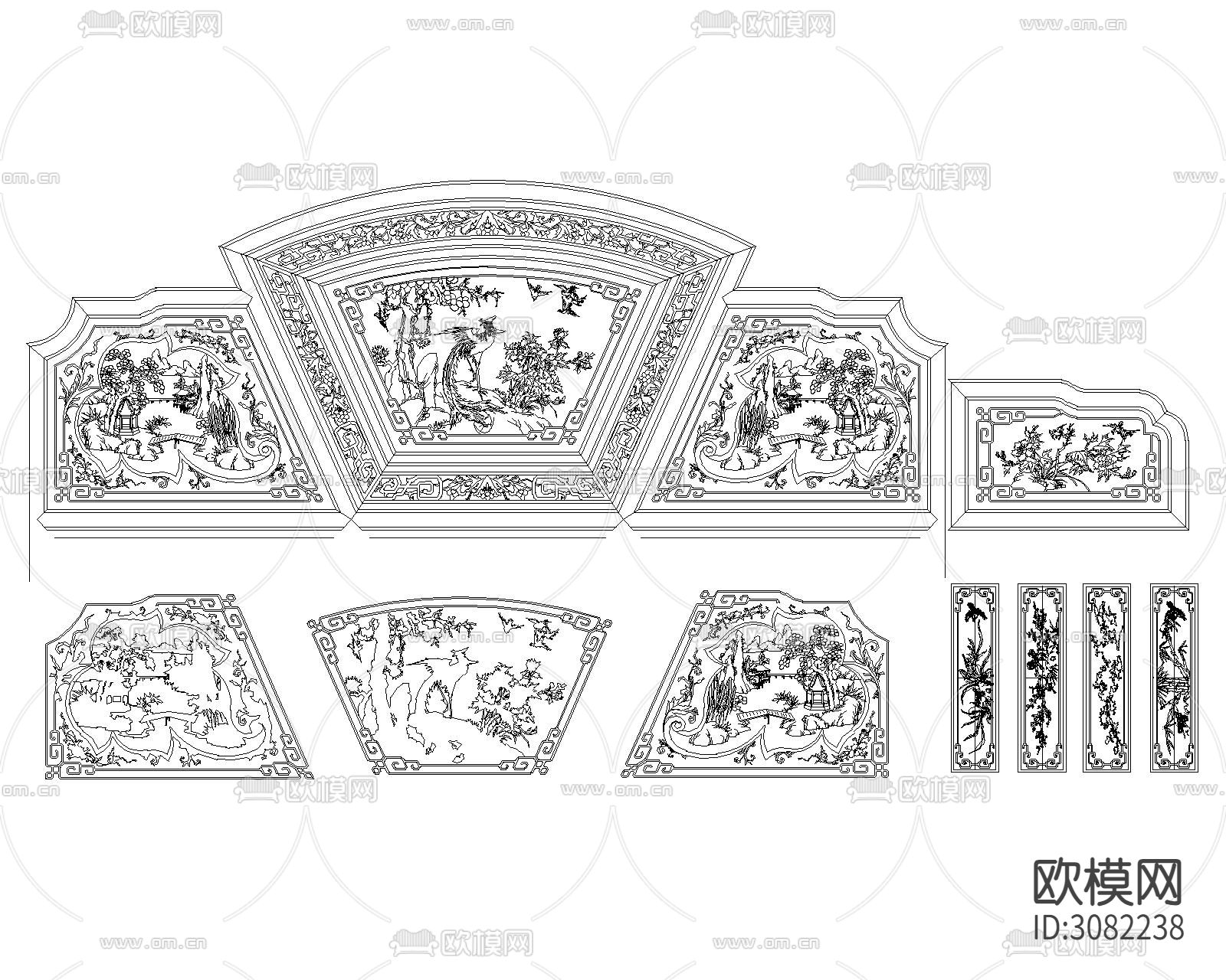 雕花图案cad图库下载（渲染图10）