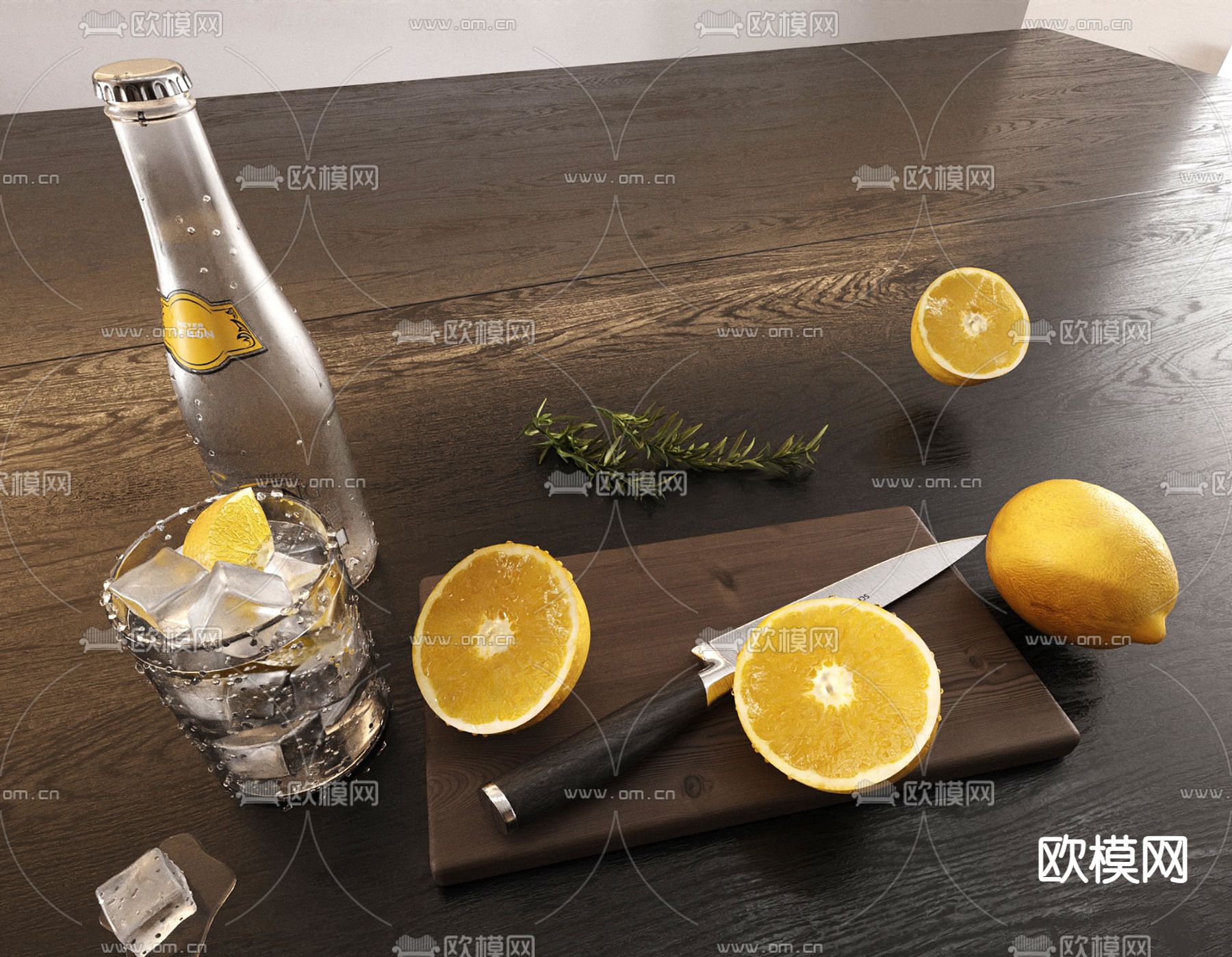 水果 饮料 柠檬su模型下载（渲染图2）
