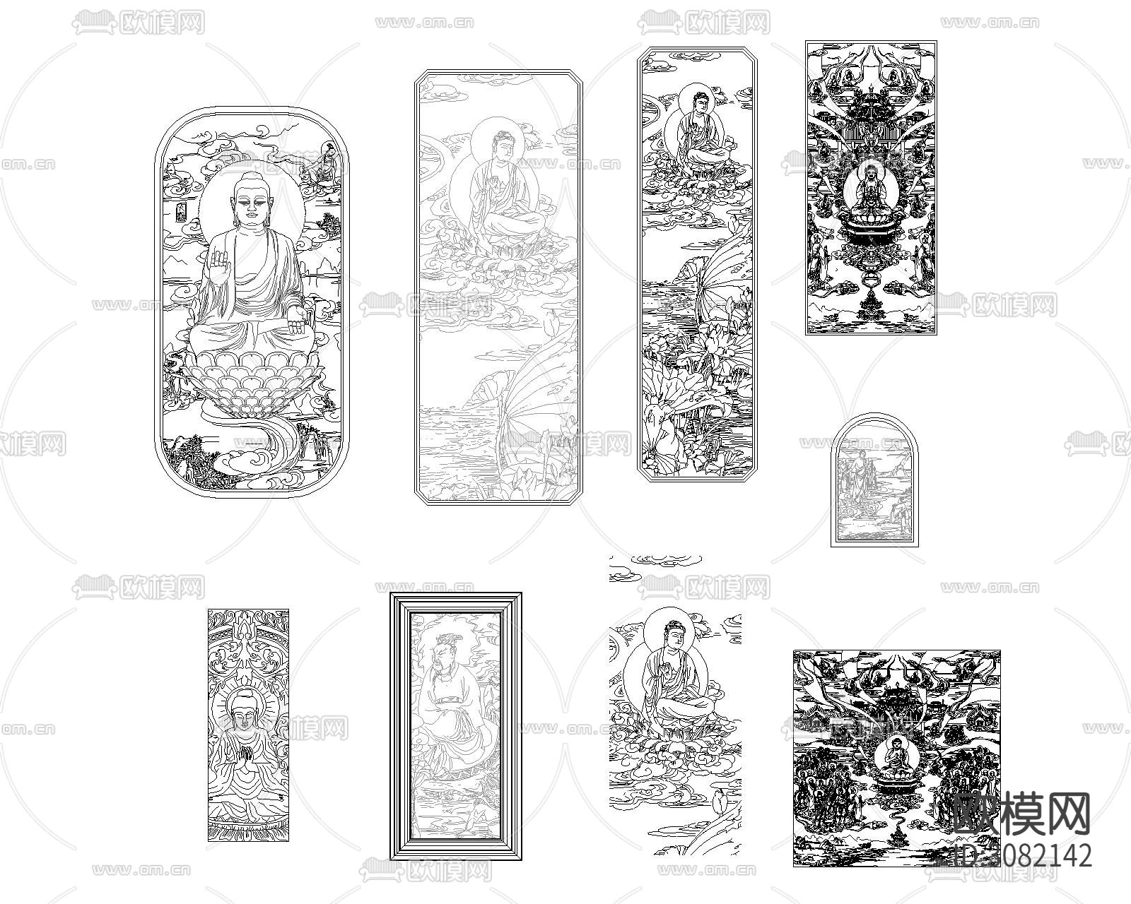 寺庙雕刻cad图库下载（渲染图7）