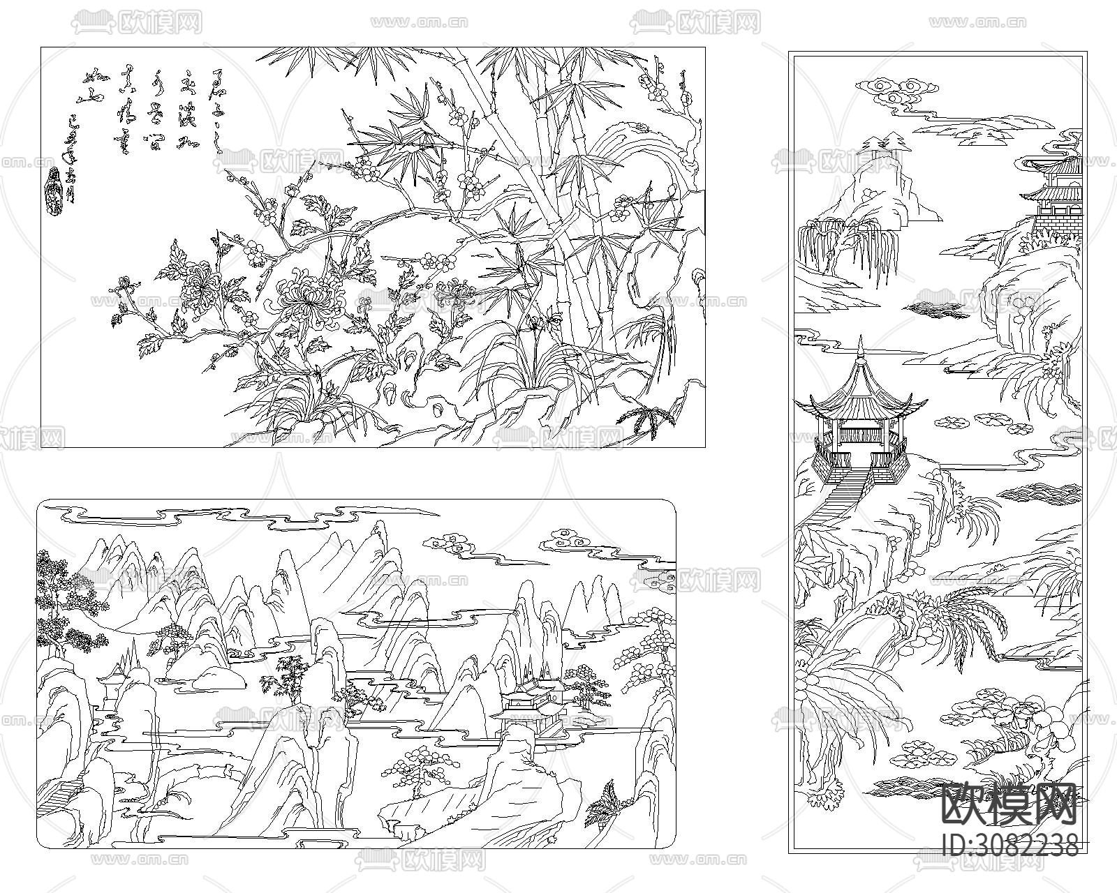 雕花图案cad图库下载（渲染图7）