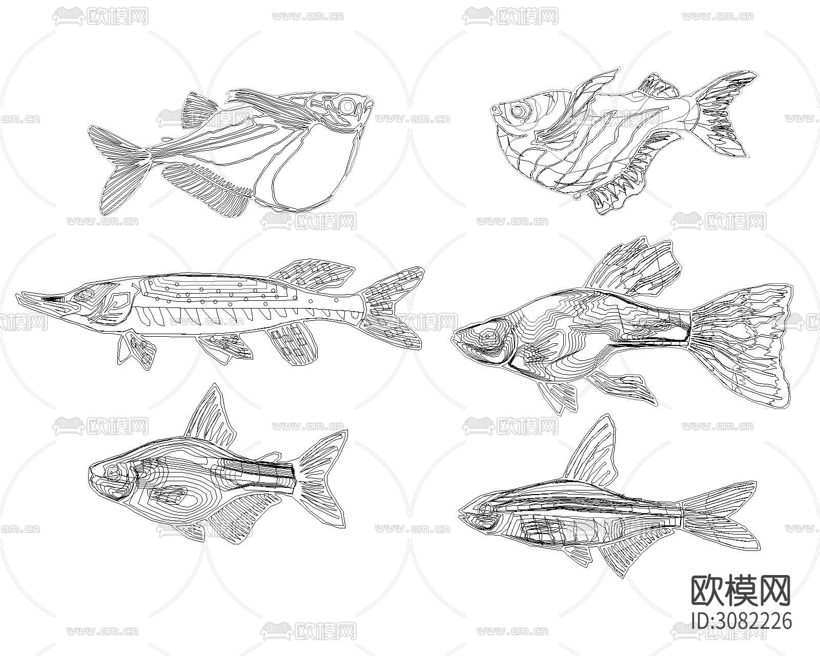 鱼类cad图库下载（渲染图8）