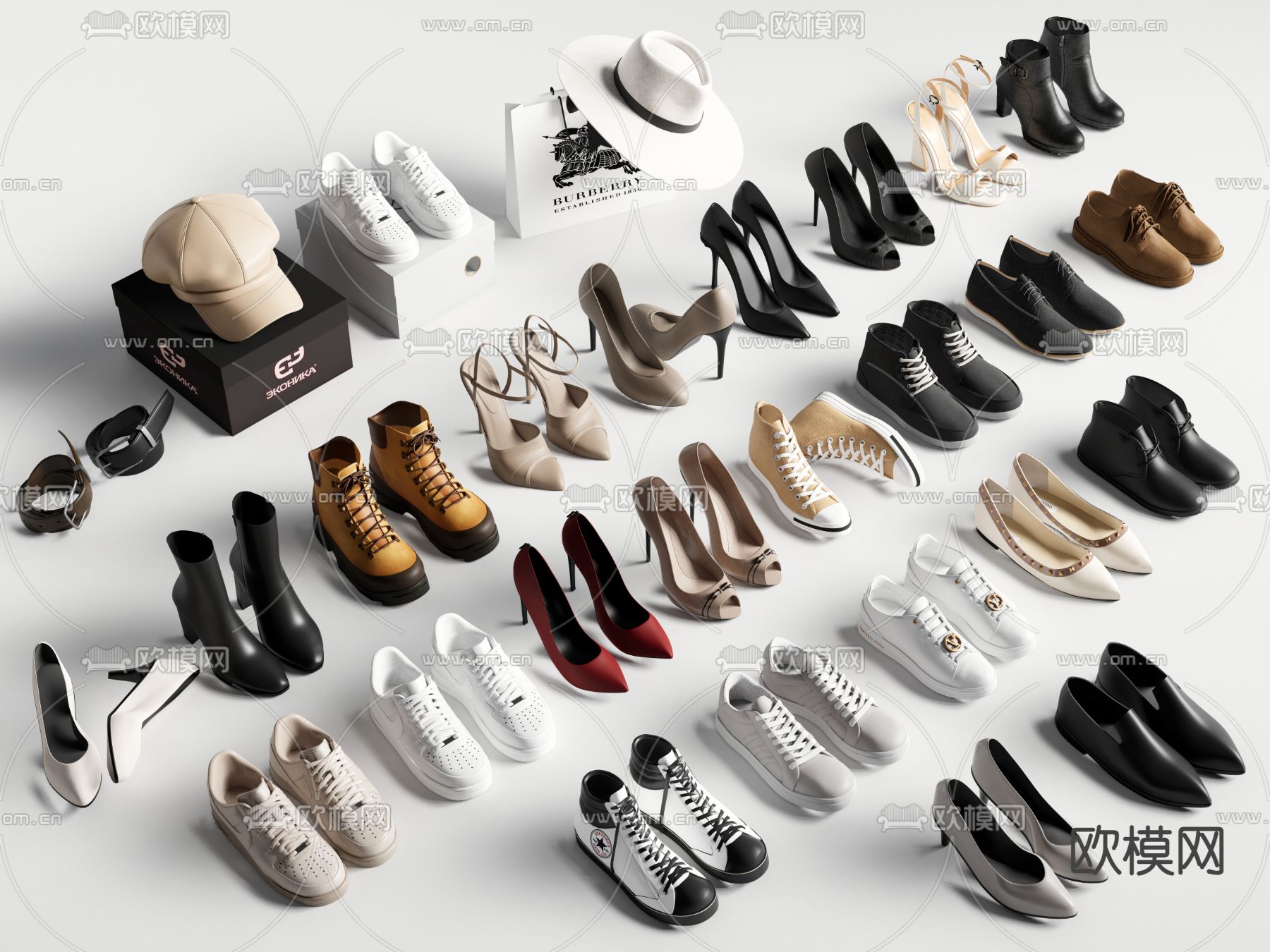 鞋子 皮鞋 高跟鞋 运动鞋3d模型下载