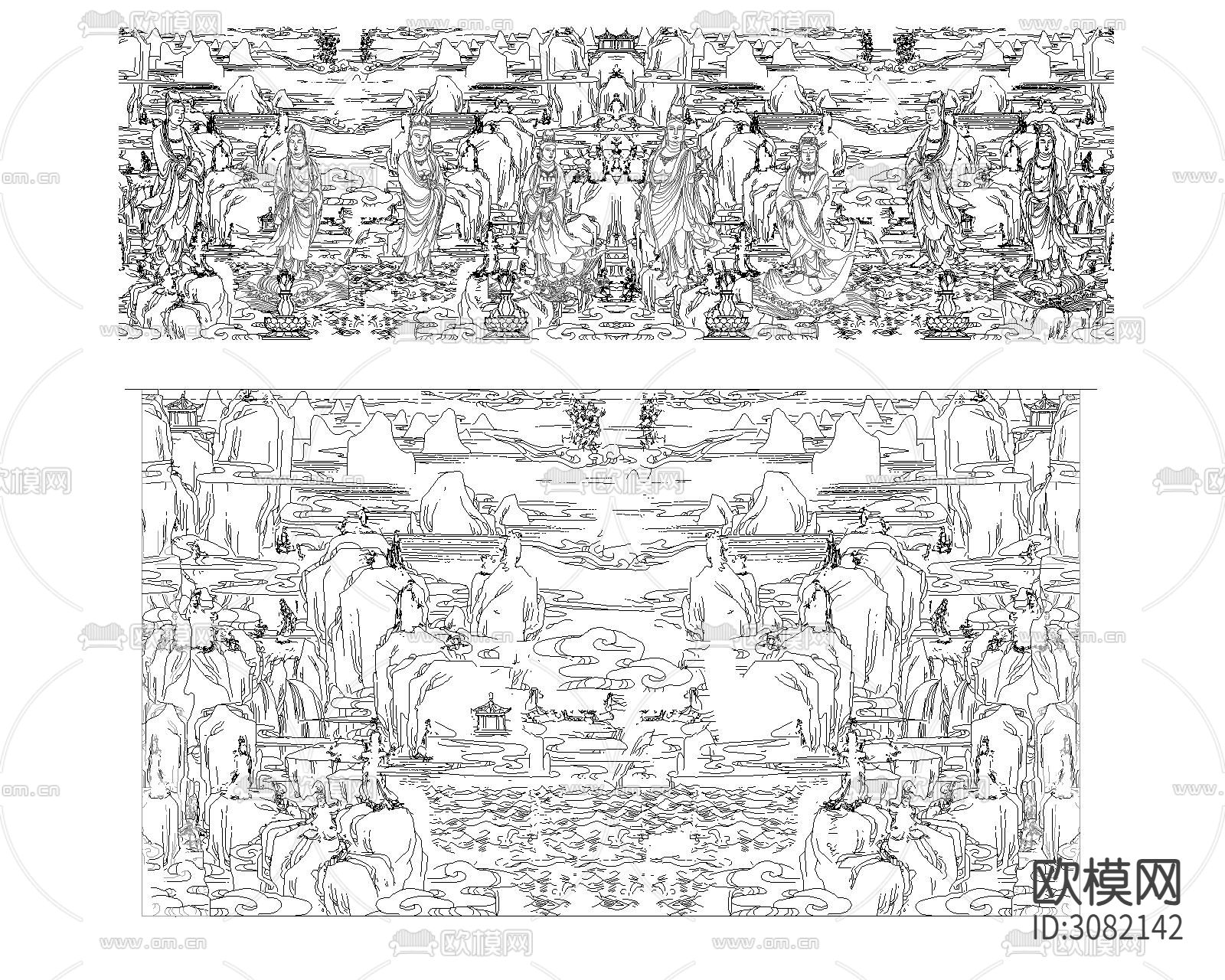 寺庙雕刻cad图库下载（渲染图8）