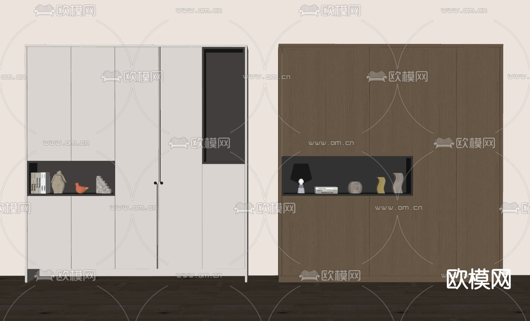 现代鞋柜su模型下载（渲染图1）