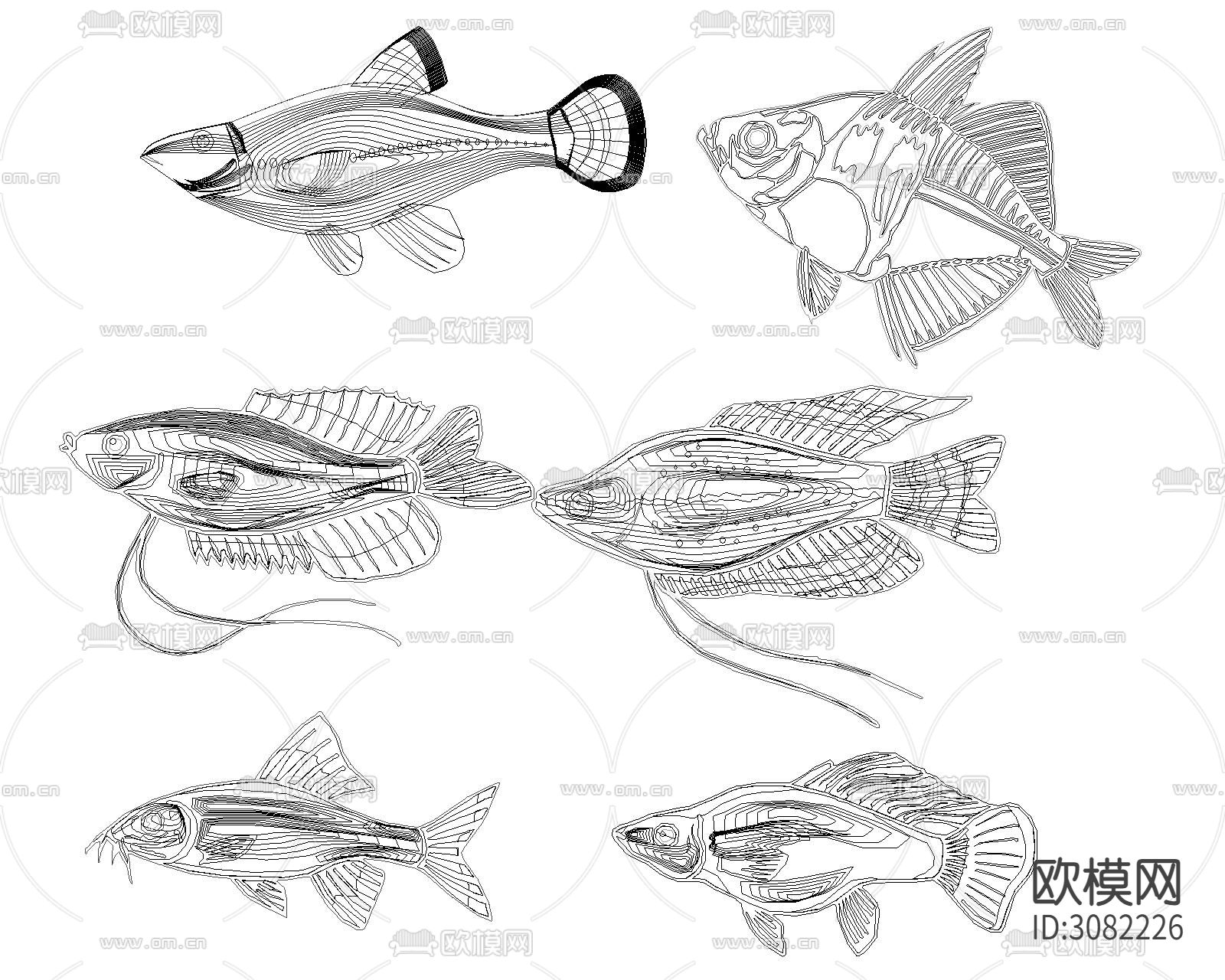 鱼类cad图库下载（渲染图10）