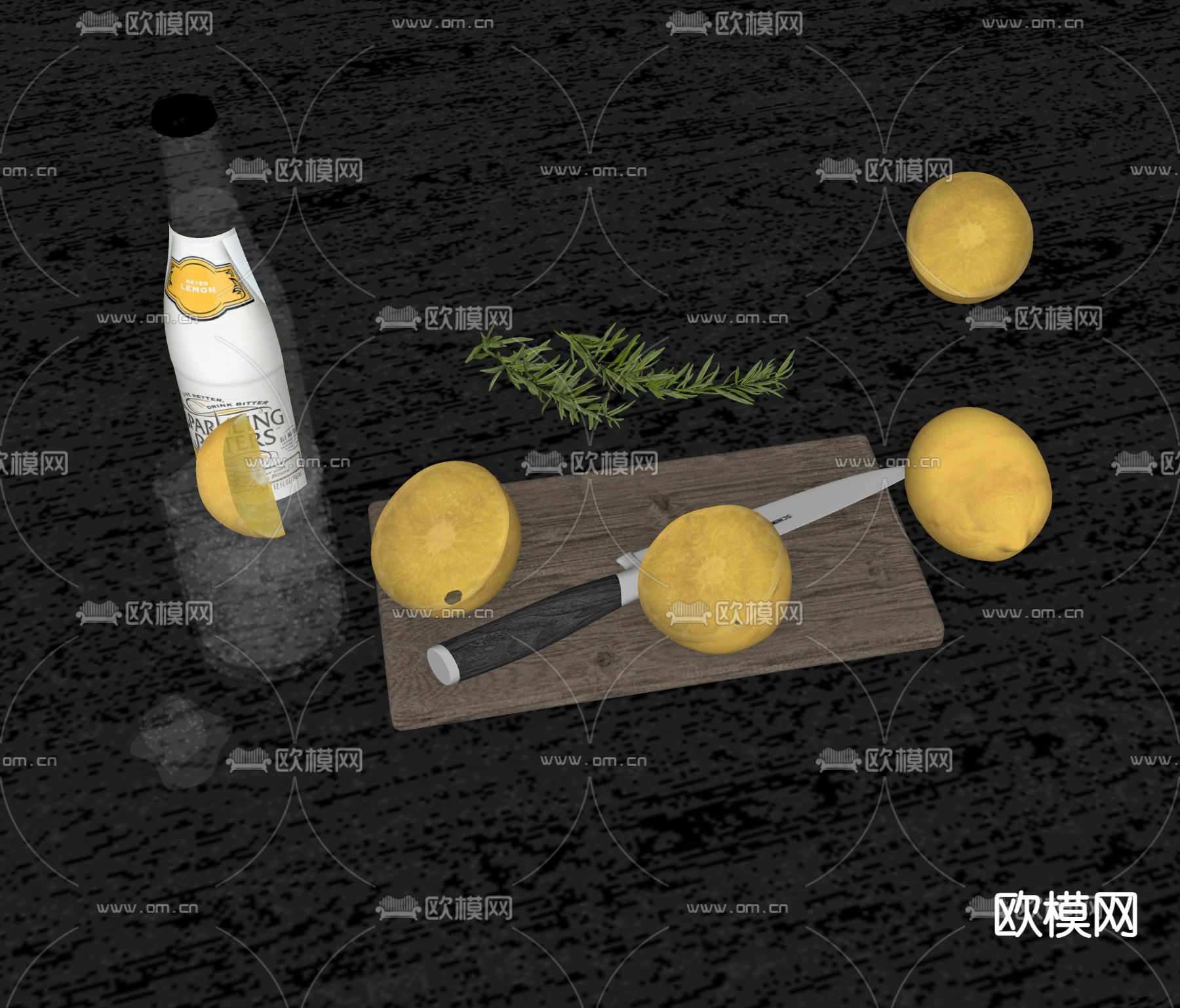水果 饮料 柠檬su模型下载（渲染图1）