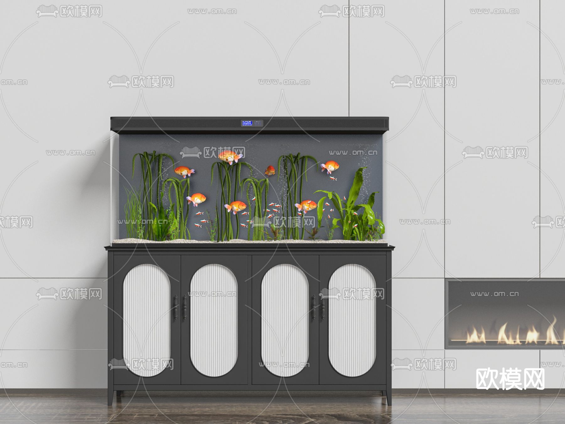 鱼缸 水族3d模型下载