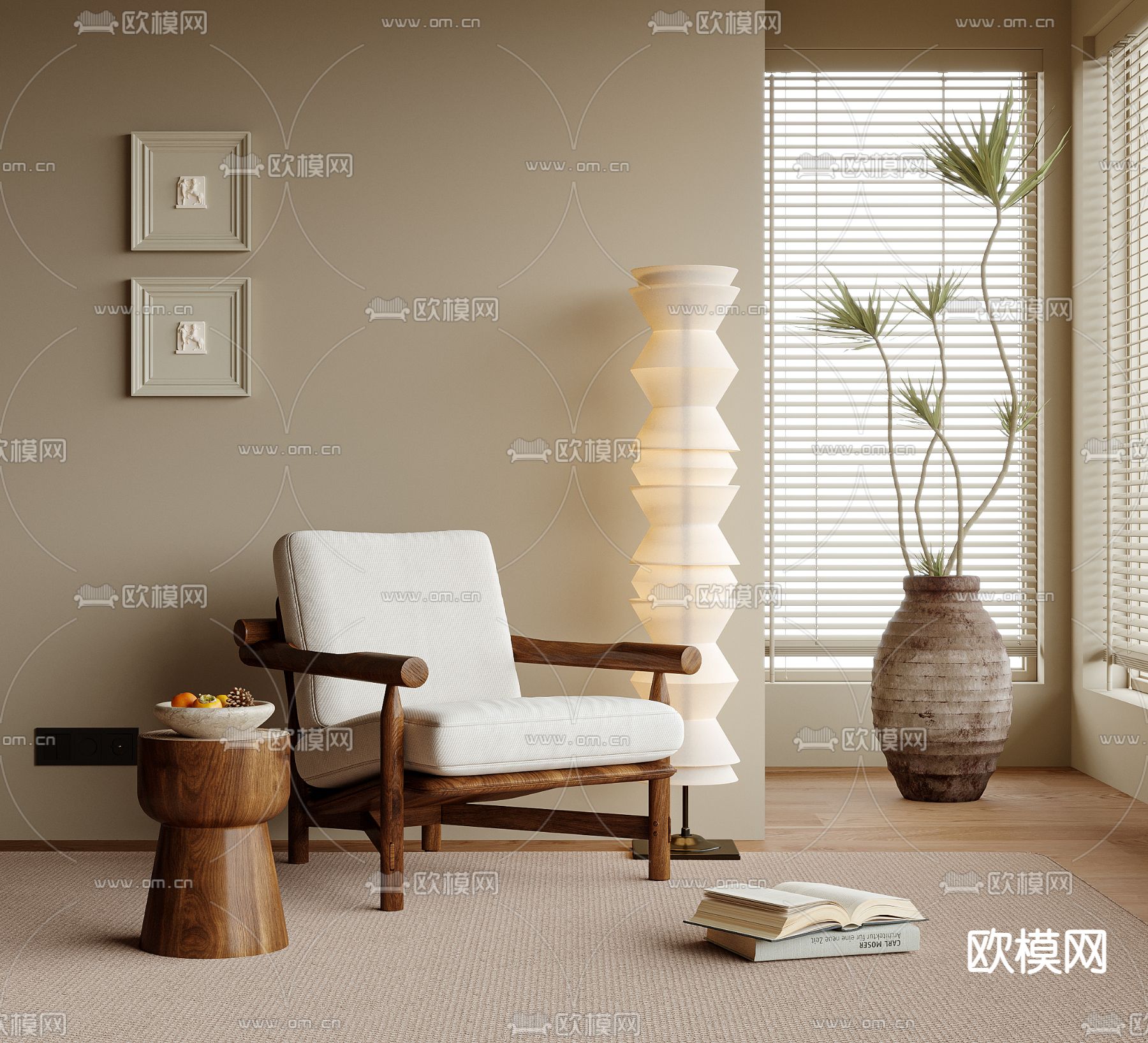 侘寂椅子 休闲椅3d模型下载