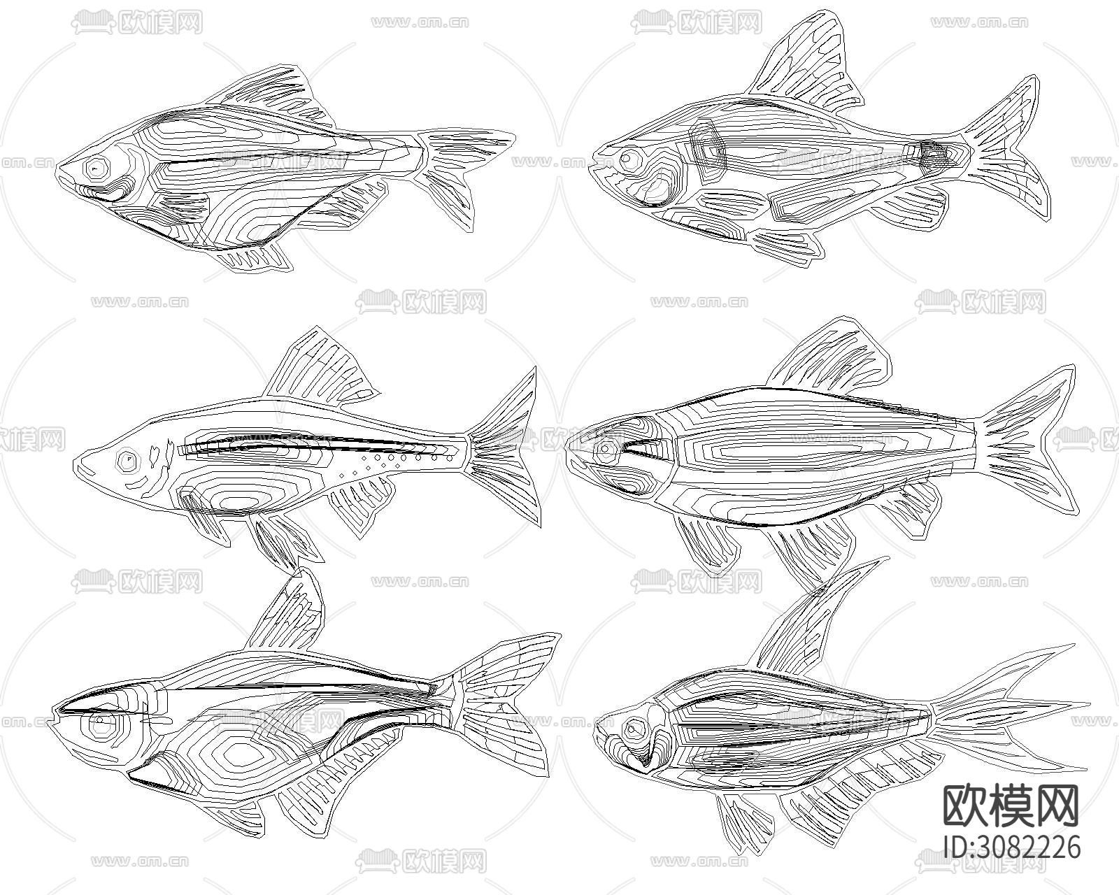 鱼类cad图库下载（渲染图5）