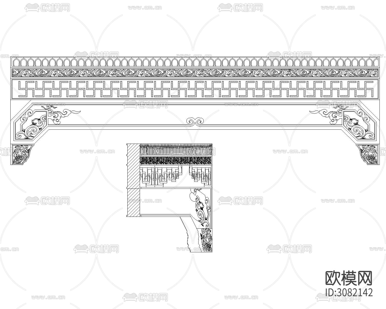 寺庙雕刻cad图库下载（渲染图5）