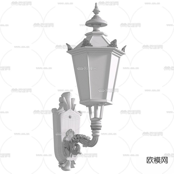 户外壁灯 灯笼壁灯3d模型下载(渲染图4)