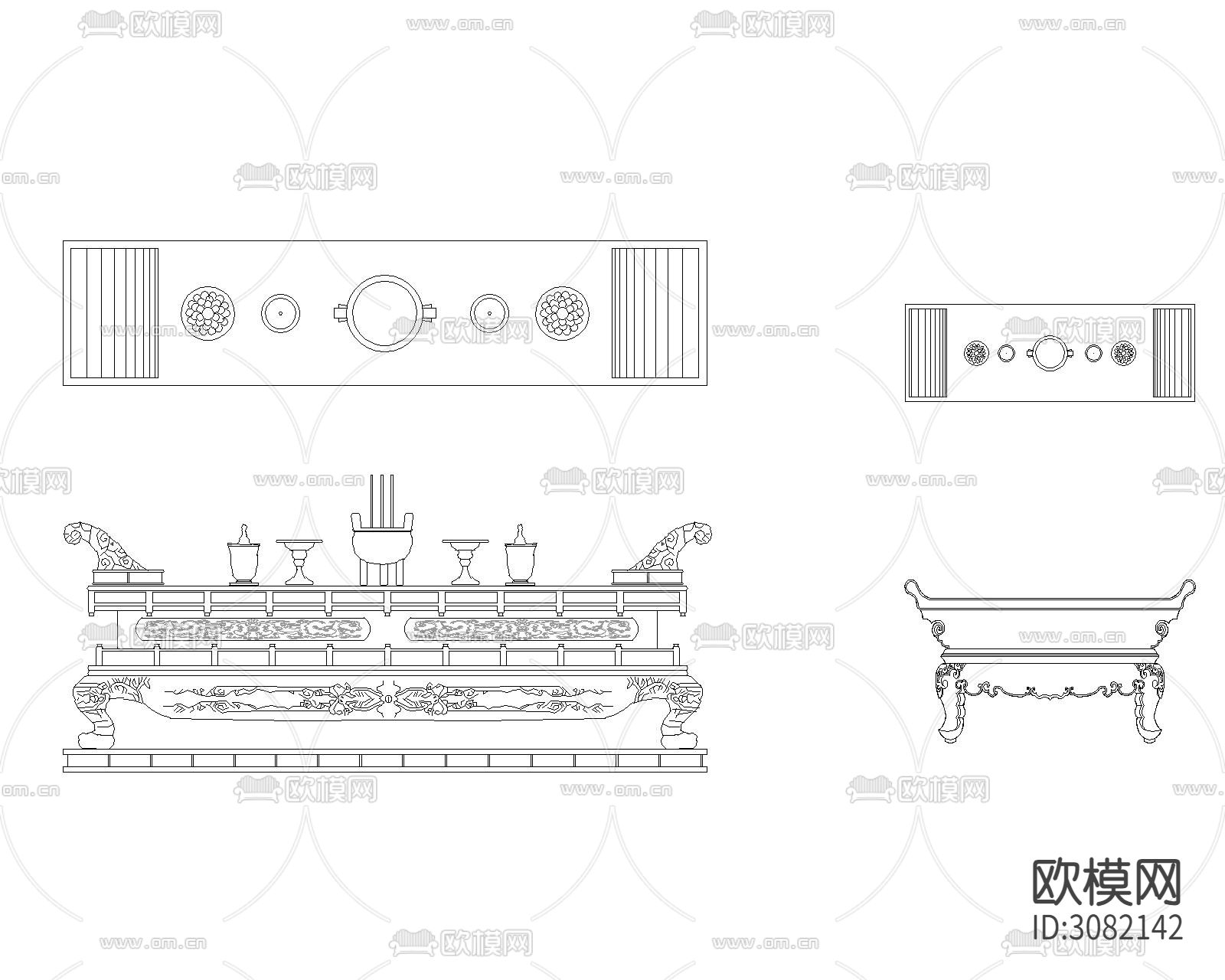 寺庙雕刻cad图库下载（渲染图2）