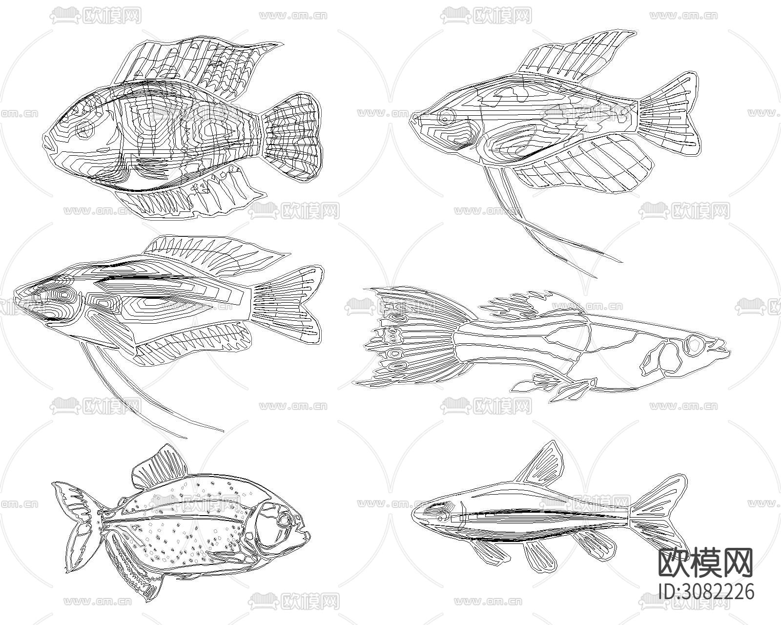 鱼类cad图库下载（渲染图9）
