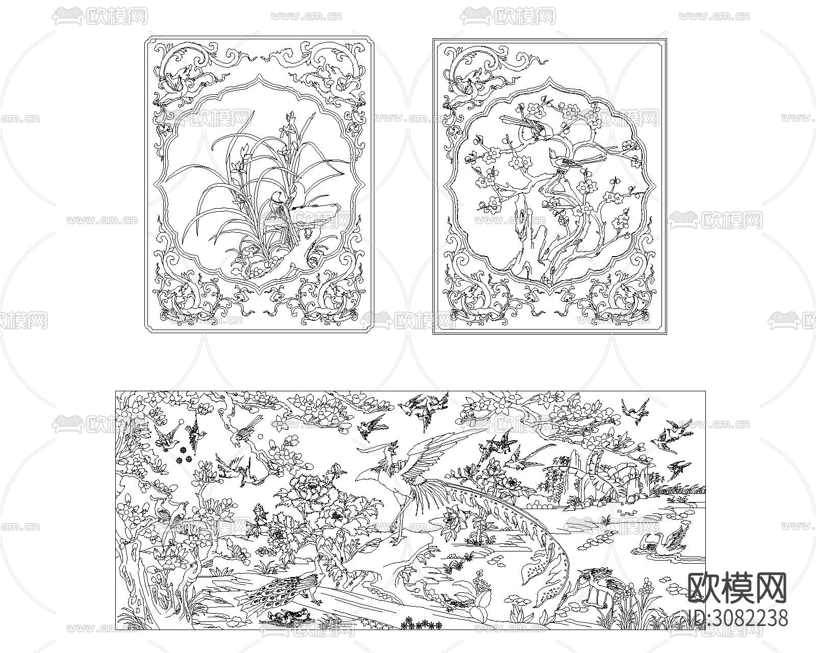 雕花图案cad图库下载（渲染图6）