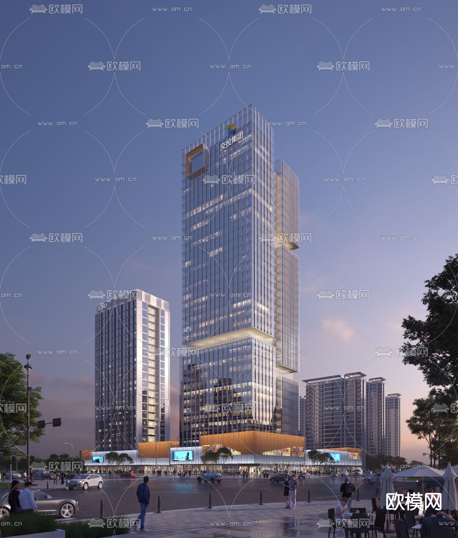 办公楼外观 写字楼3d模型下载