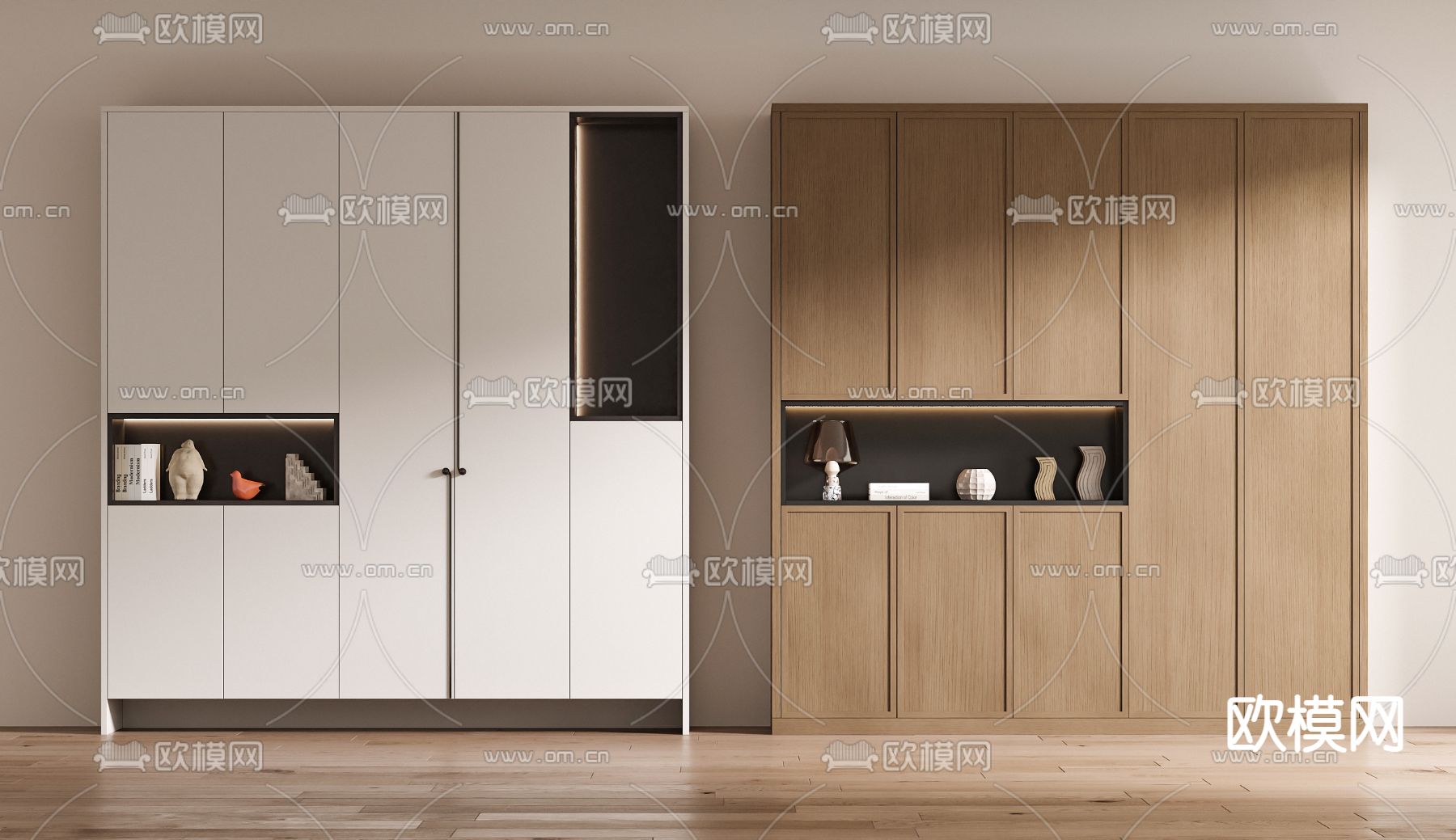 现代鞋柜su模型下载（渲染图2）