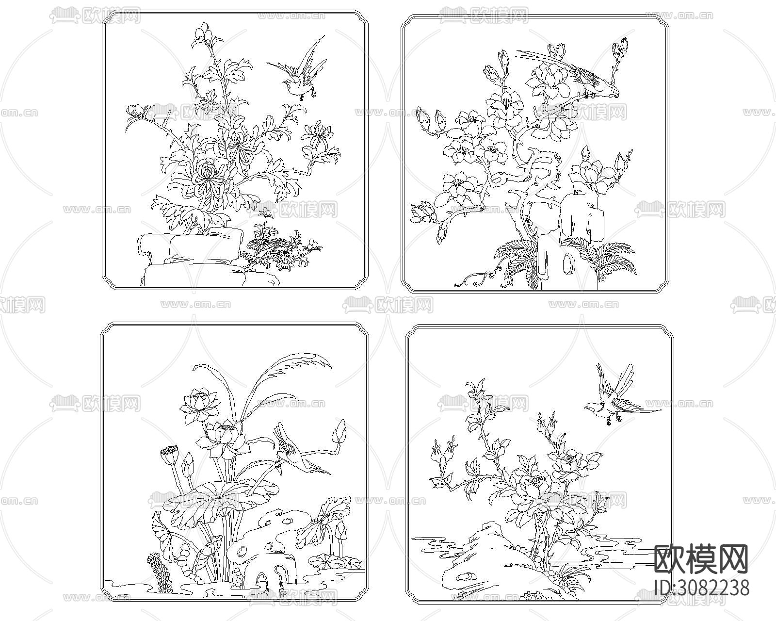 雕花图案cad图库下载（渲染图4）