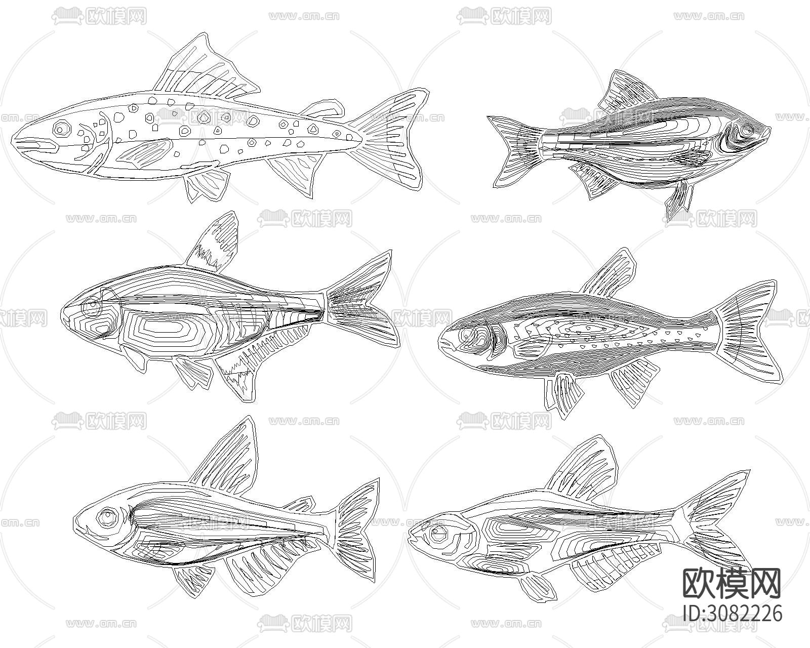 鱼类cad图库下载（渲染图6）