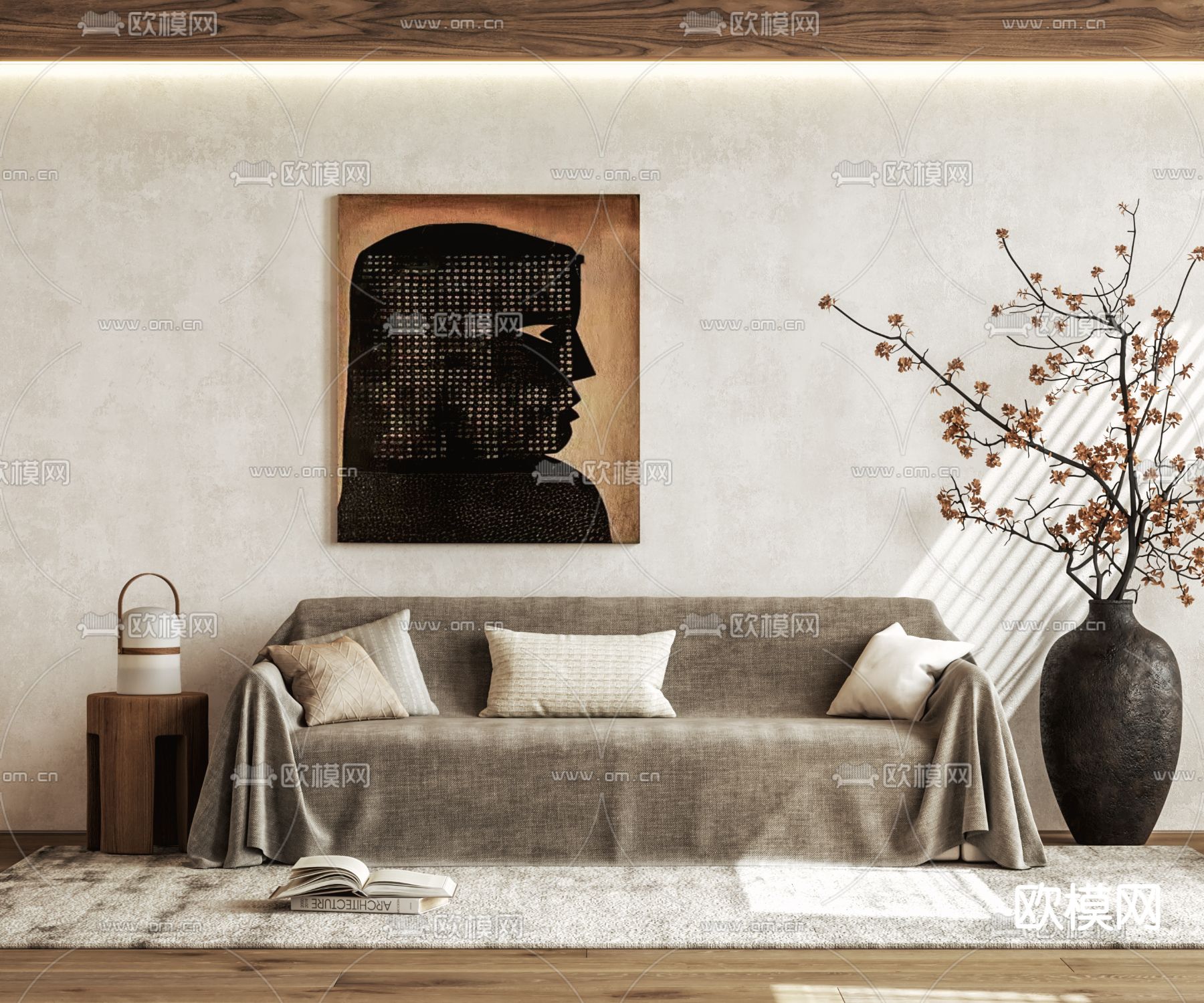 zara 多人沙发 软体沙发3d模型