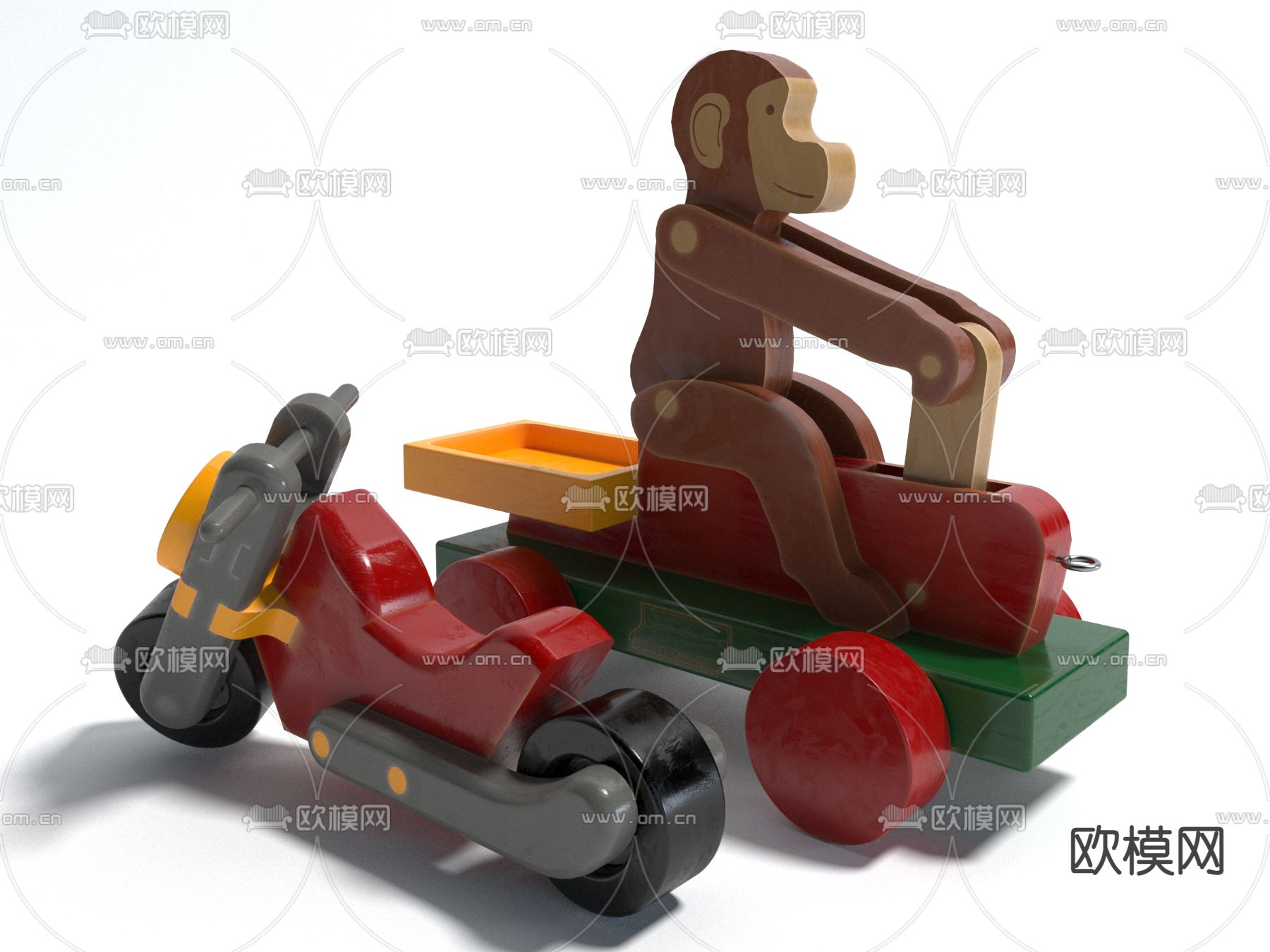 玩具车 猴子摩托车3d模型下载
