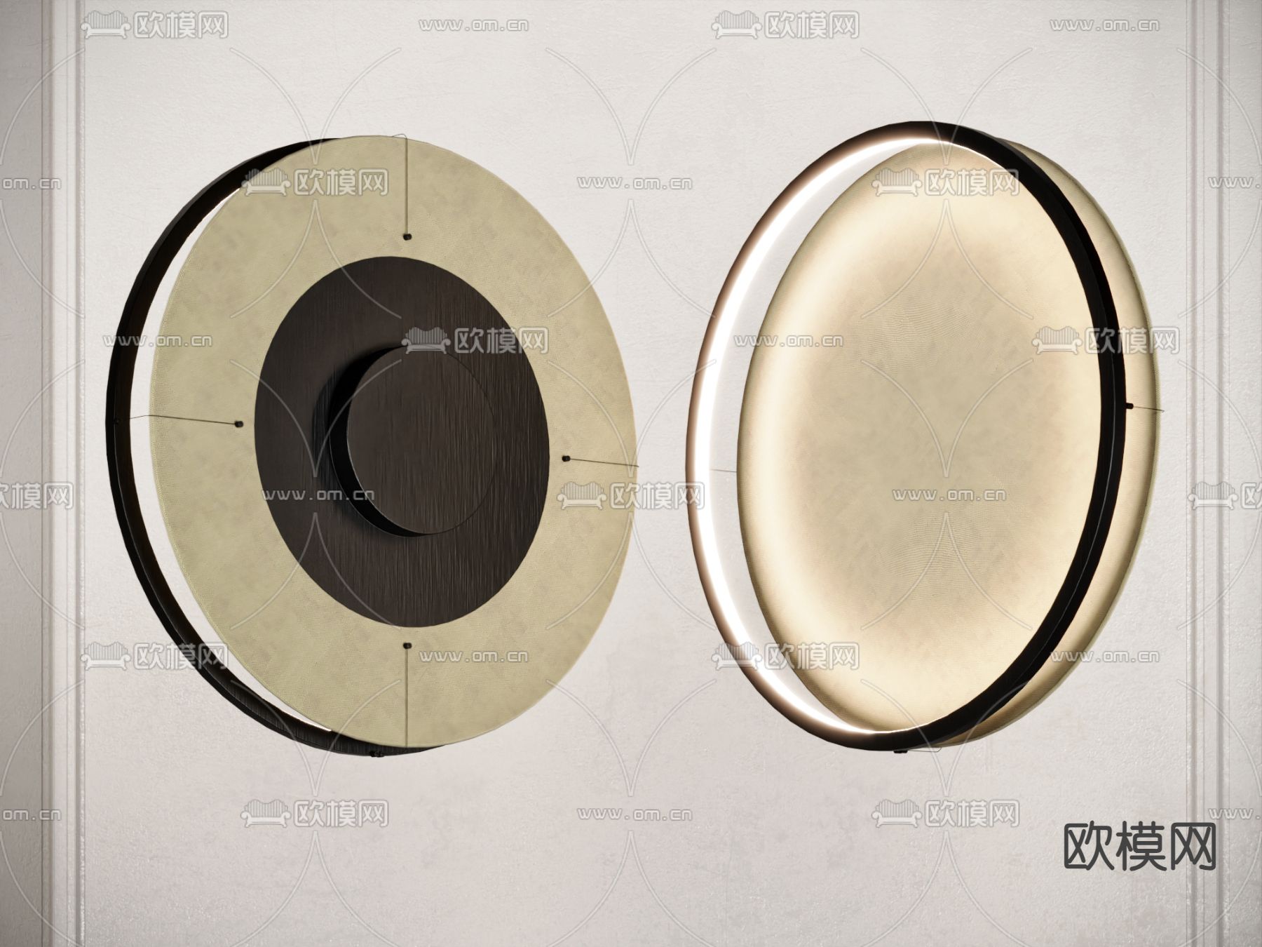 圆形壁灯3d模型下载