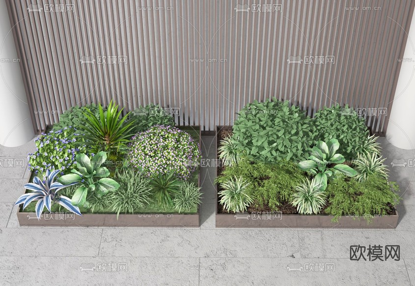 小景灌木 植物堆3d模型下载