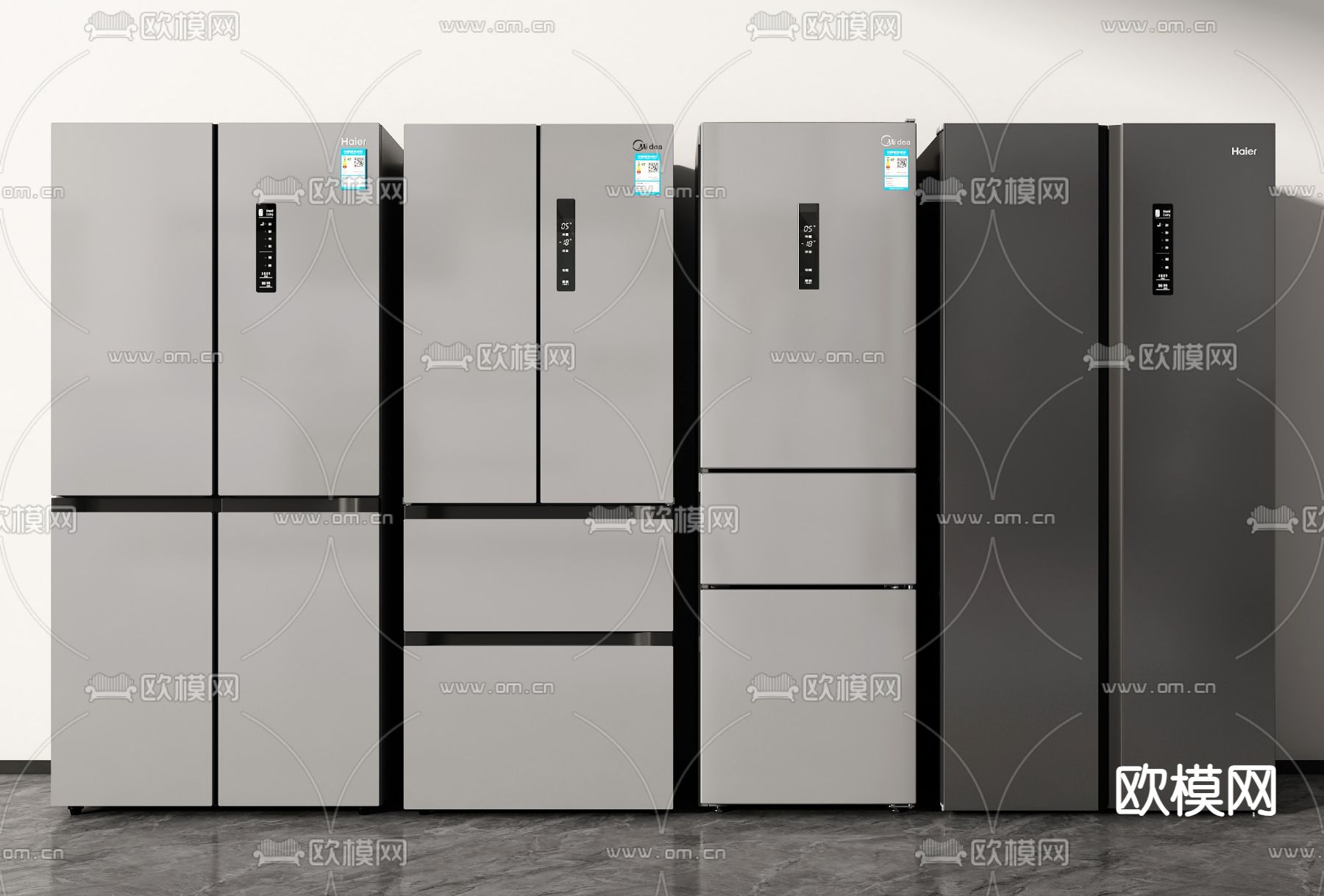 双门冰箱 智能冰箱3d模型下载