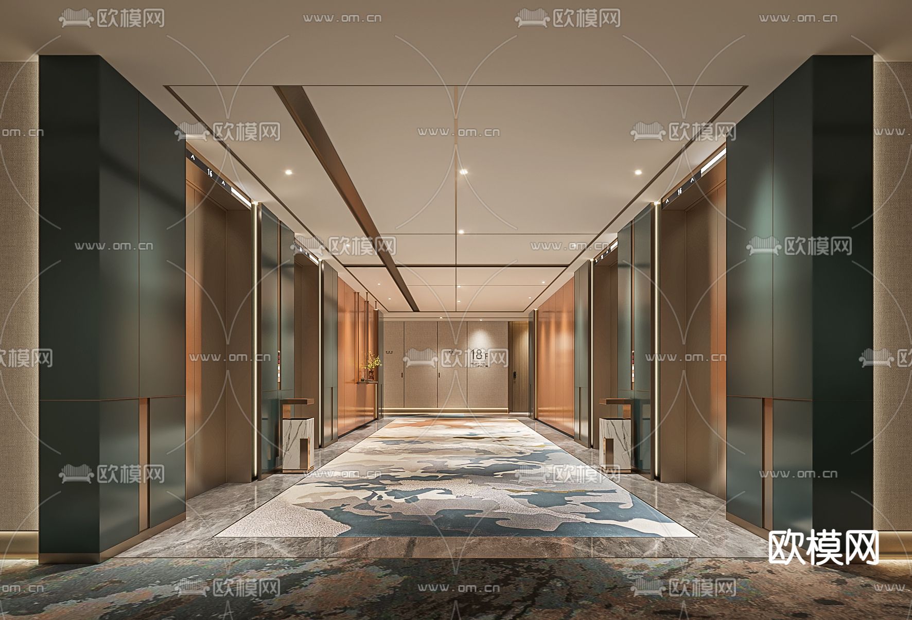 酒店电梯间 电梯厅3d模型下载