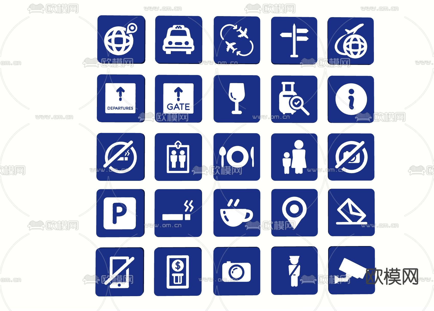 公共标识图标 交通图标 洗手间图标su模型下载（渲染图1）