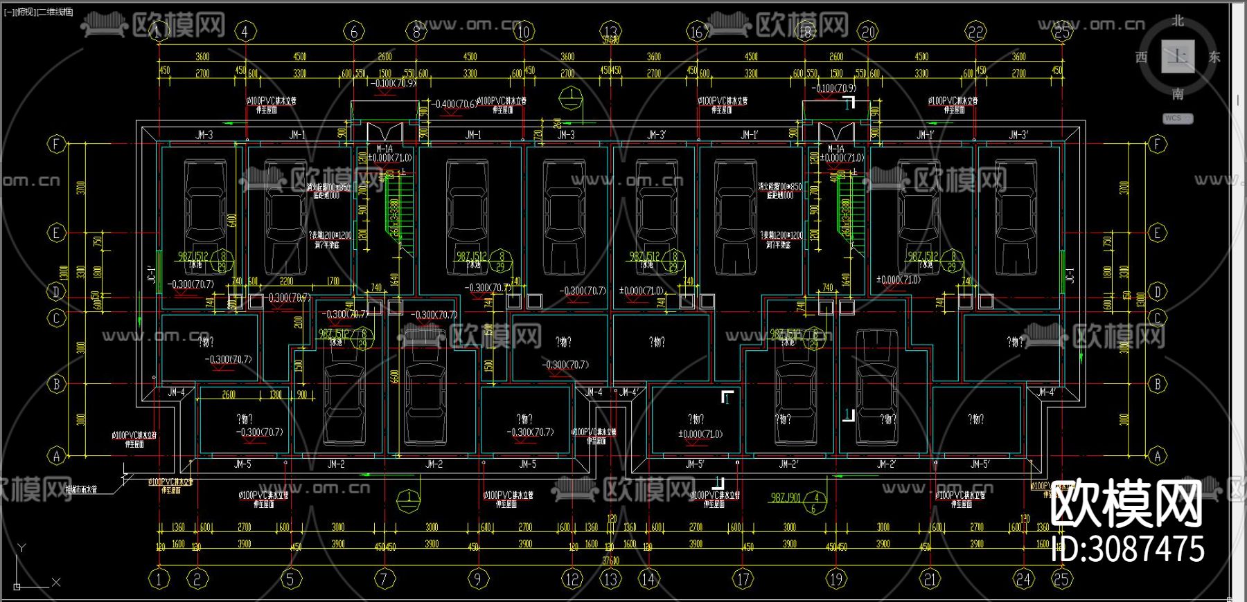居住建筑 电梯公寓cad平面图下载（渲染图6）