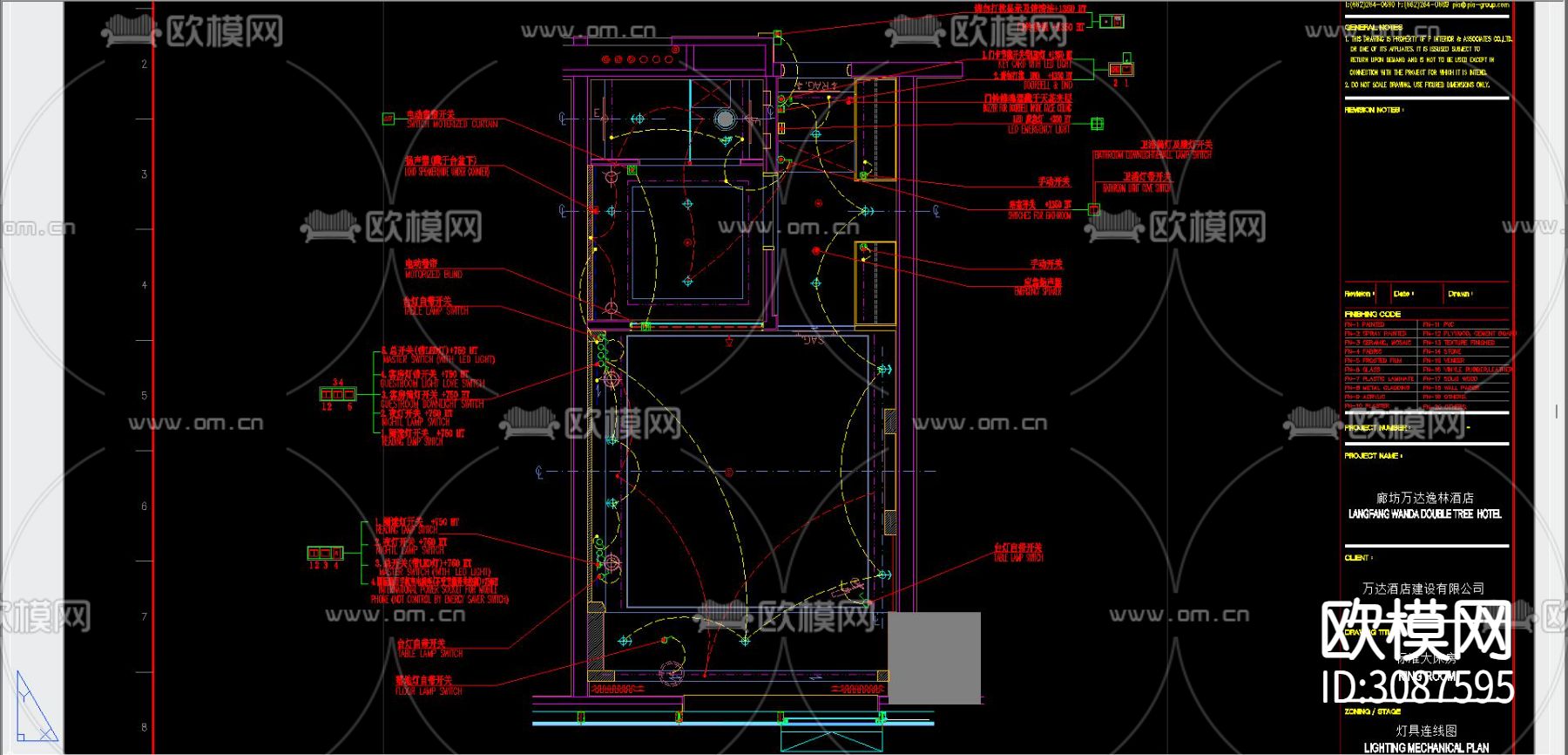 酒店客房cad平面图下载（渲染图5）