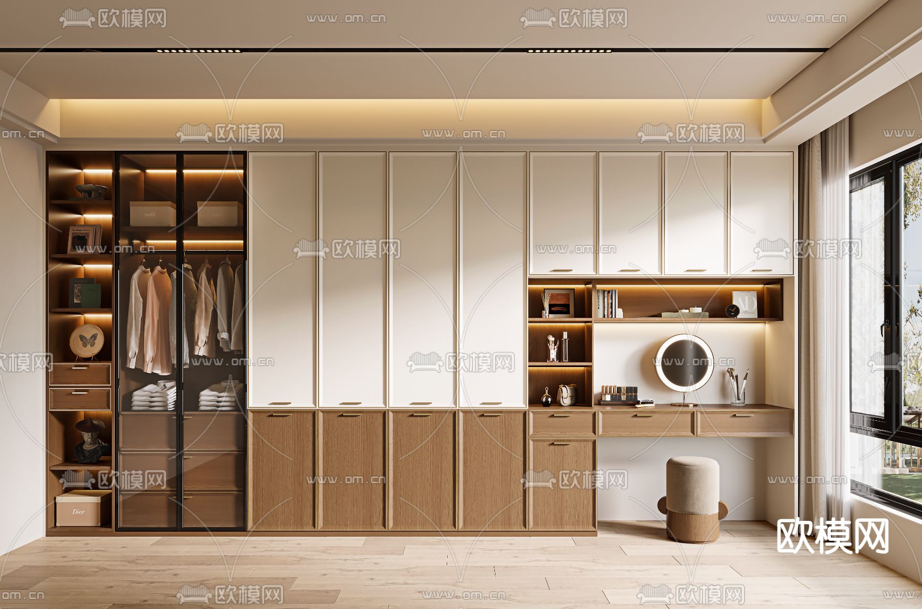 侘寂衣柜 衣橱3d模型下载