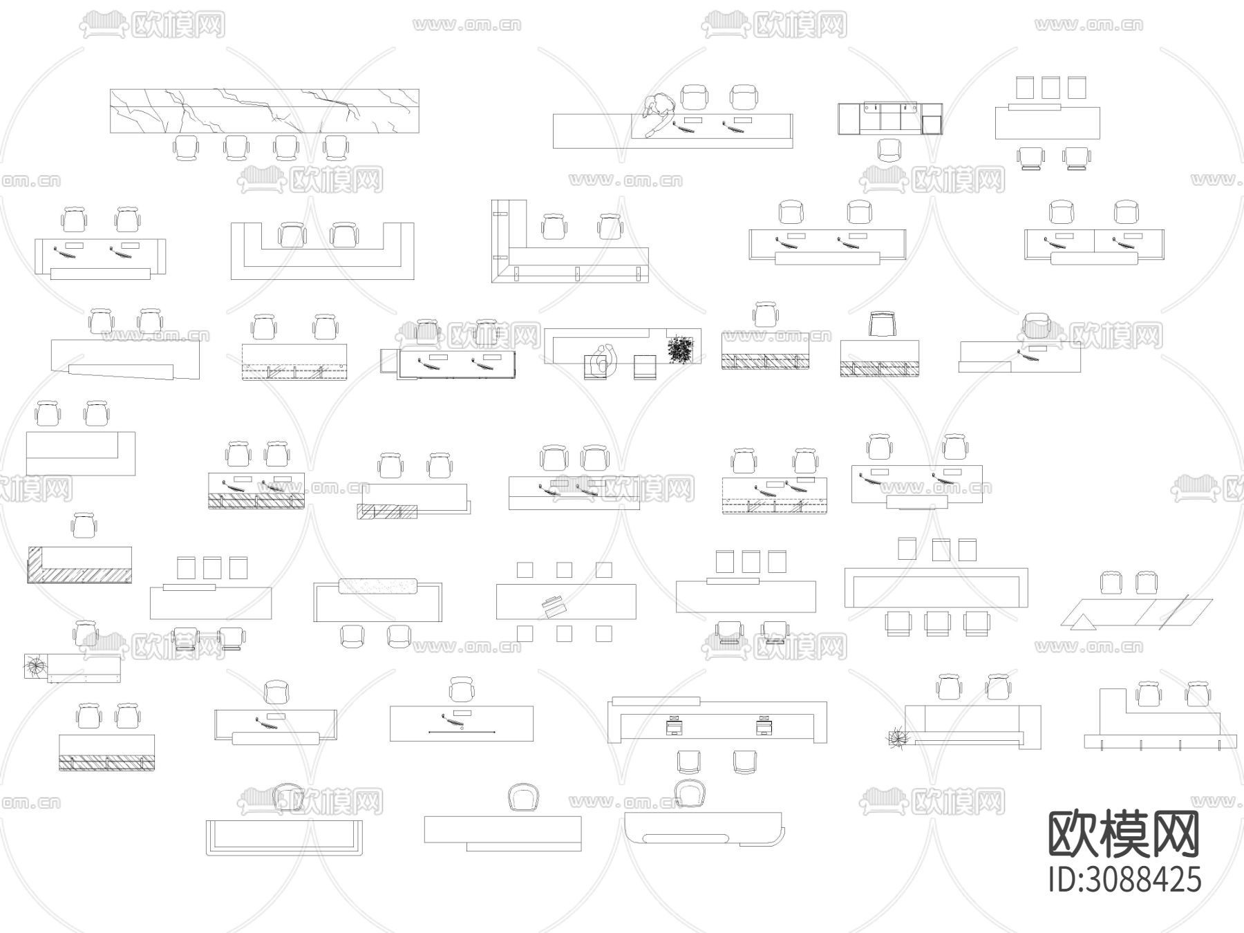 超全前台接待台服务台CAD图库下载（渲染图6）