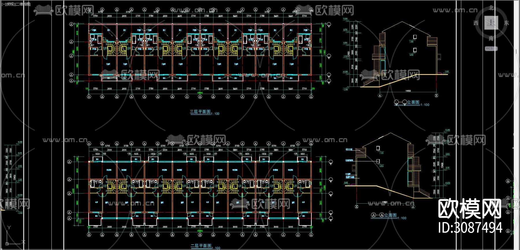 居住建筑 电梯公寓cad平面图下载（渲染图6）