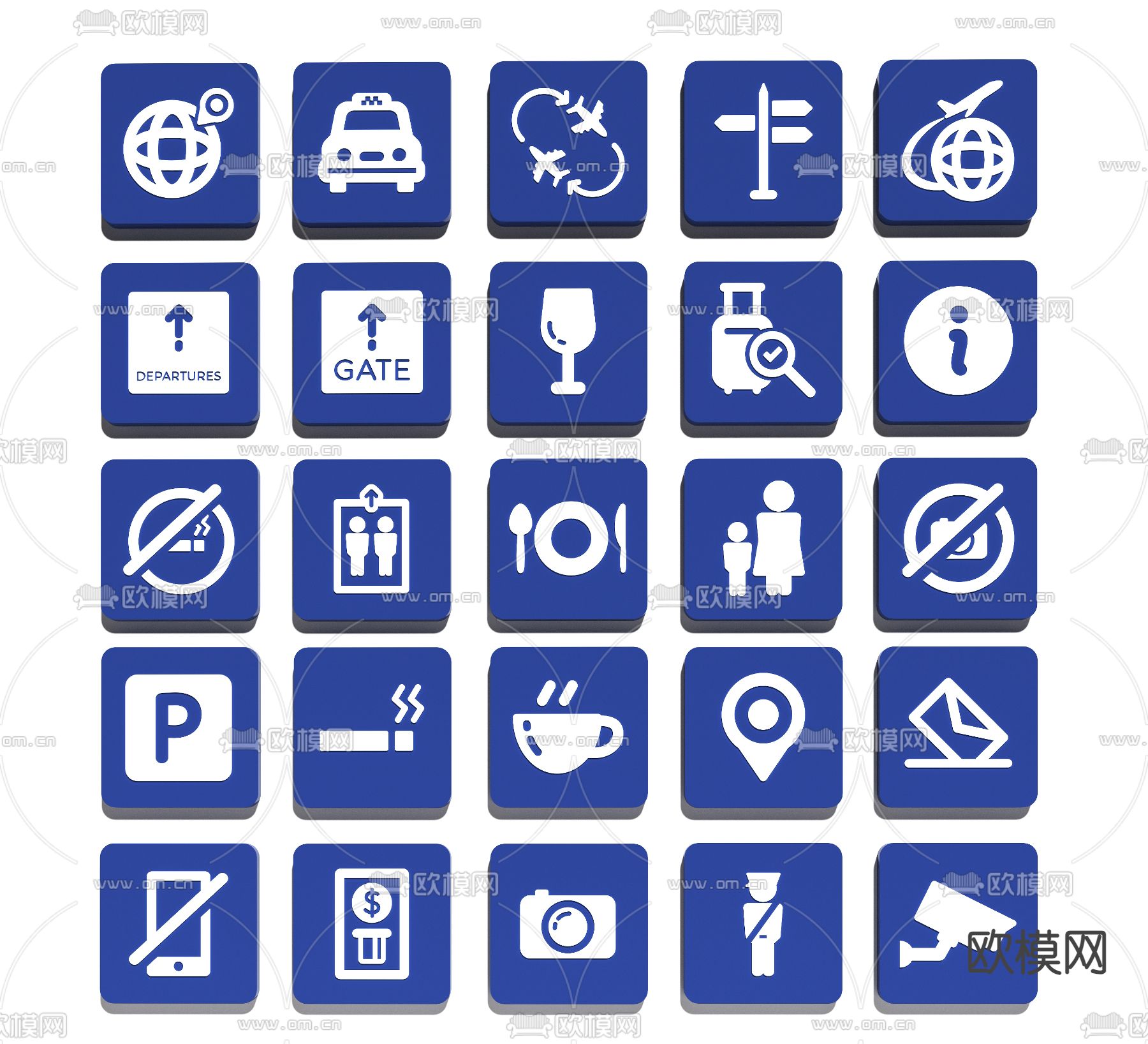 公共标识图标 交通图标 洗手间图标su模型下载（渲染图2）