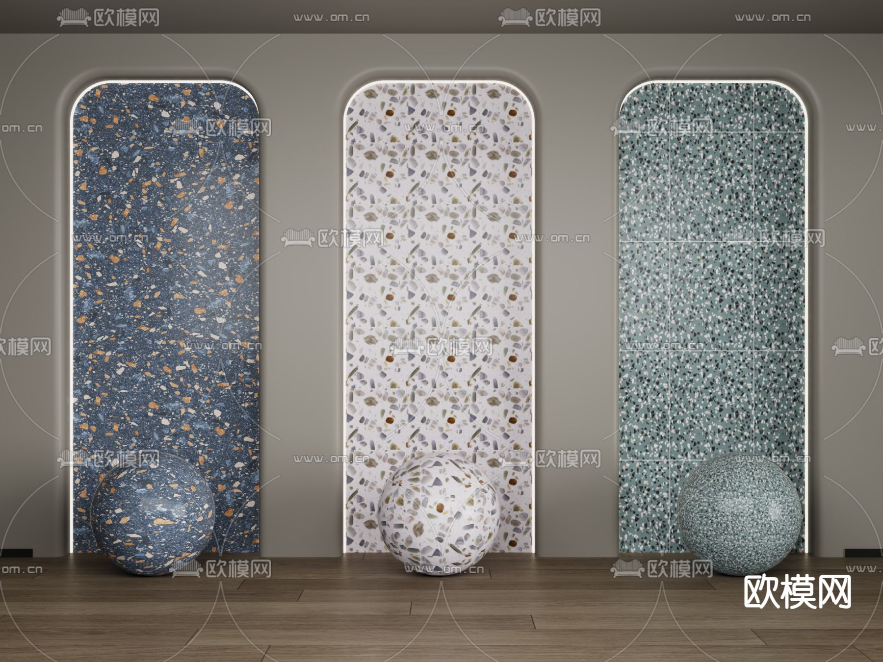 水磨石瓷砖 岩板地砖3d模型下载
