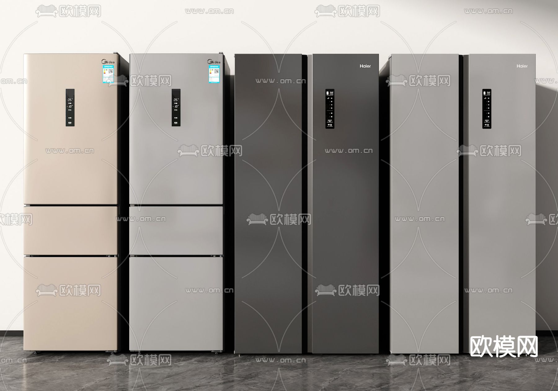 双门冰箱 智能冰箱3d模型下载