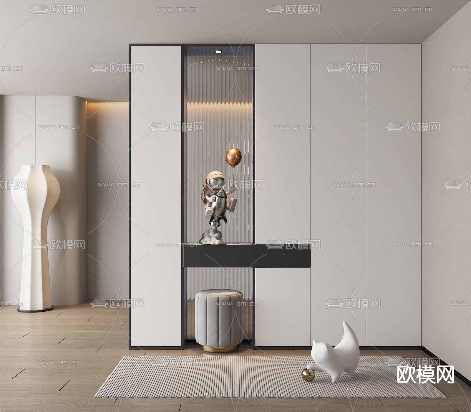 玄关鞋柜3d模型下载