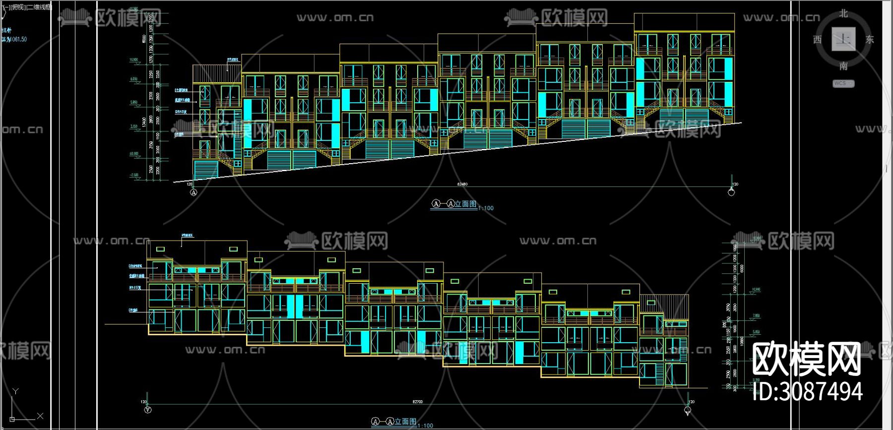 居住建筑 电梯公寓cad平面图下载（渲染图7）