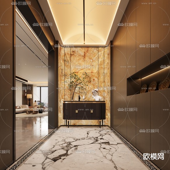 轻奢客餐厅3d模型下载(渲染图5)